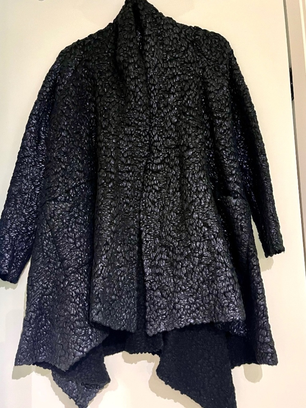 D.Exterior Knit Mid-length Jacket